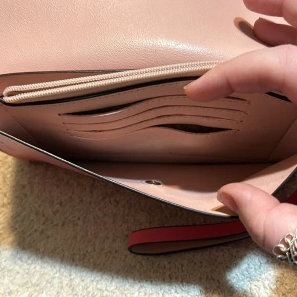 Kate Spade NWT Mollie Leather Wristlet Clutch Large 2 Tone Pink (7\
